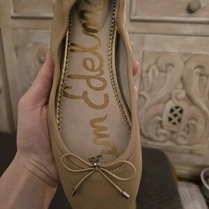 Sam Edelman Leather Nude Flats with Bow